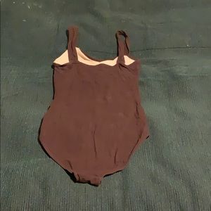 Brown thick strap high back leotard